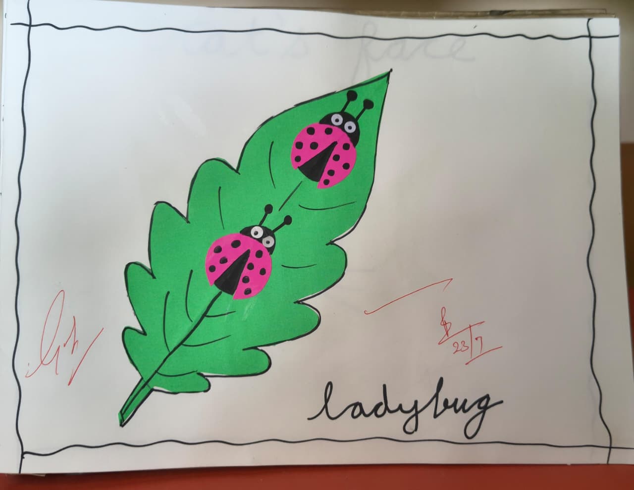 Paper Craft lady bug by Ivaanpreet Singh(3C).